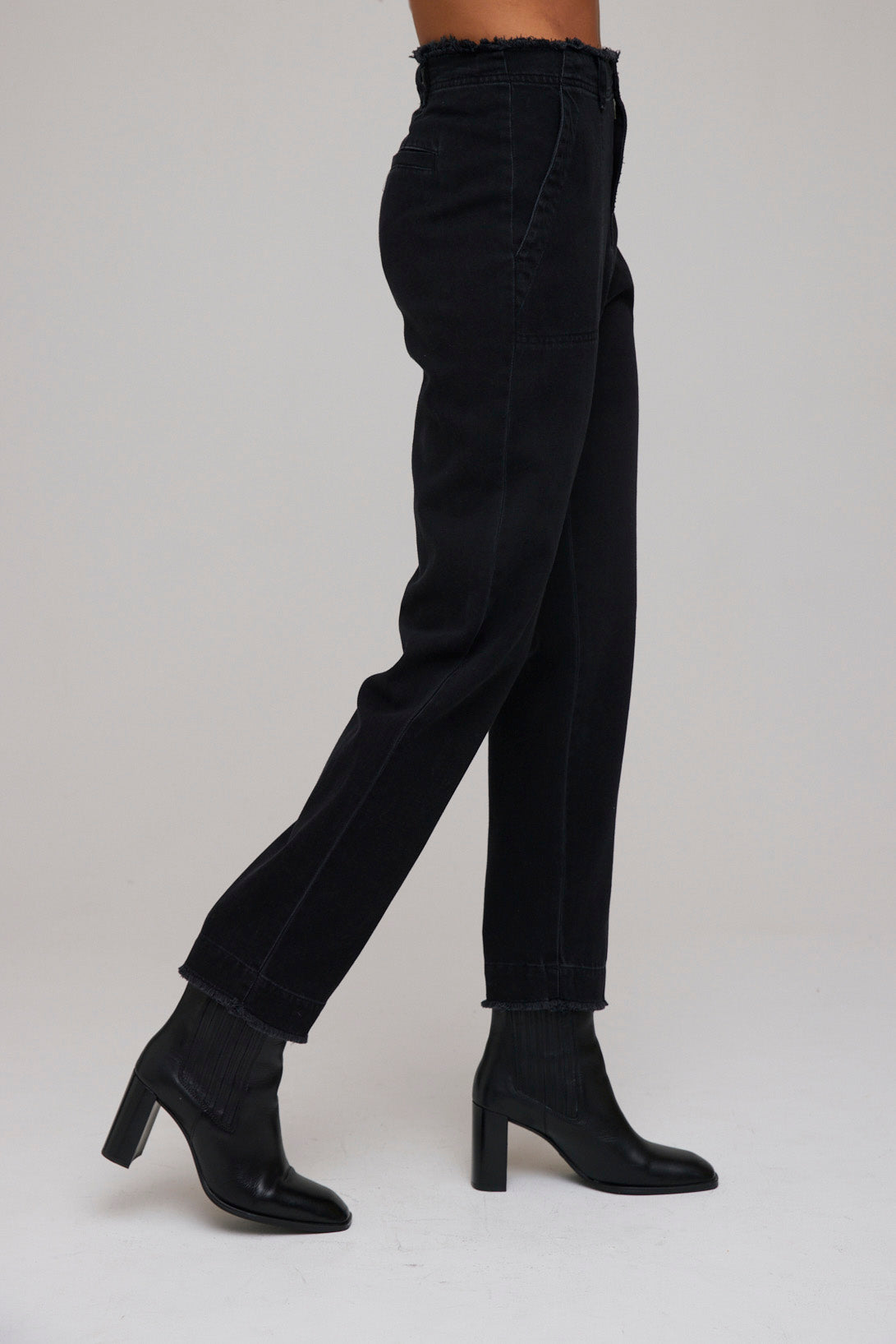 Dakota | Frayed Ankle Trouser | Night Rinse Wash