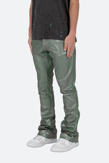 B427 Metallic Flare Denim | Green