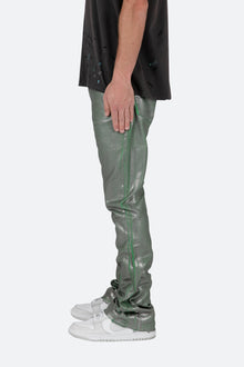 B427 Metallic Flare Denim | Green