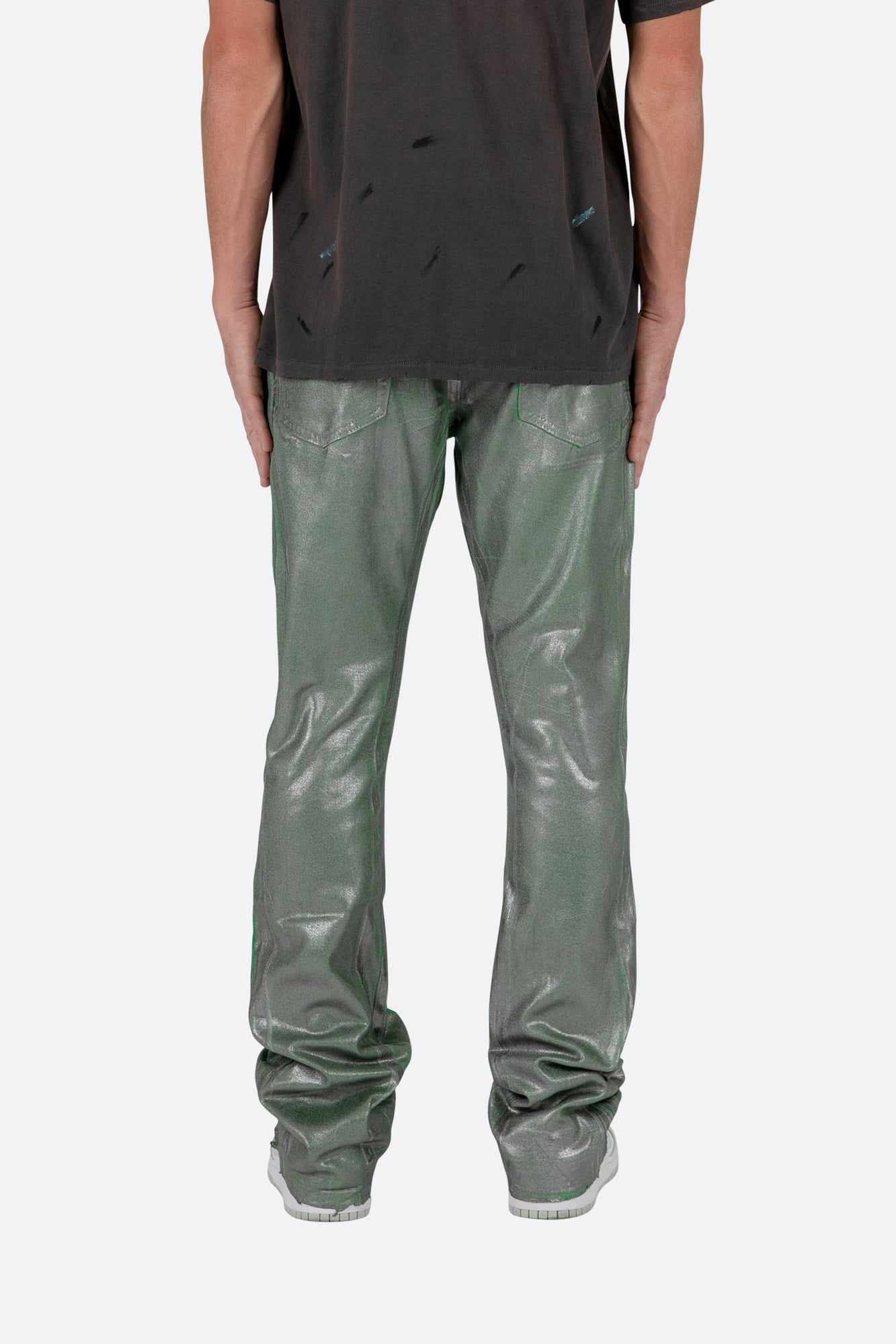 B427 Metallic Flare Denim | Green