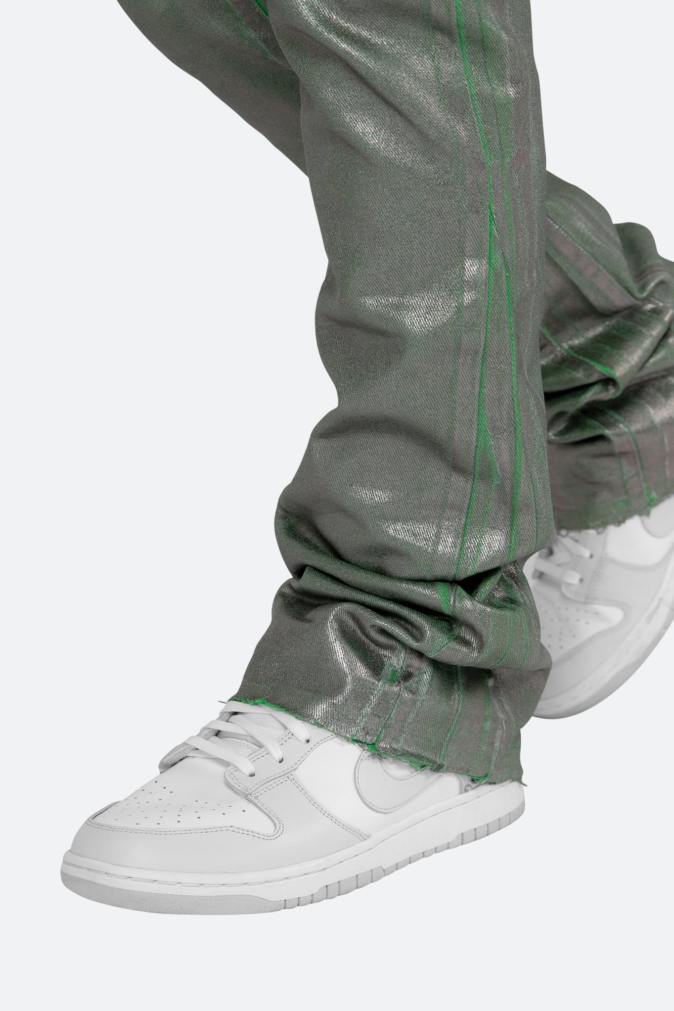 B427 Metallic Flare Denim | Green