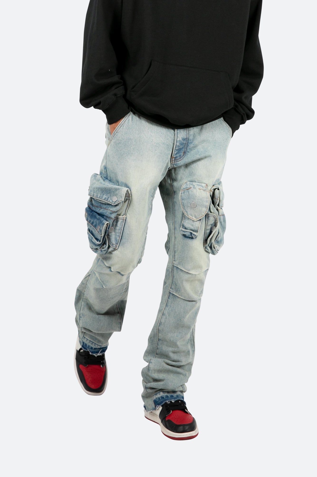 B480 Cargo Flare Denim | Vintage Blue