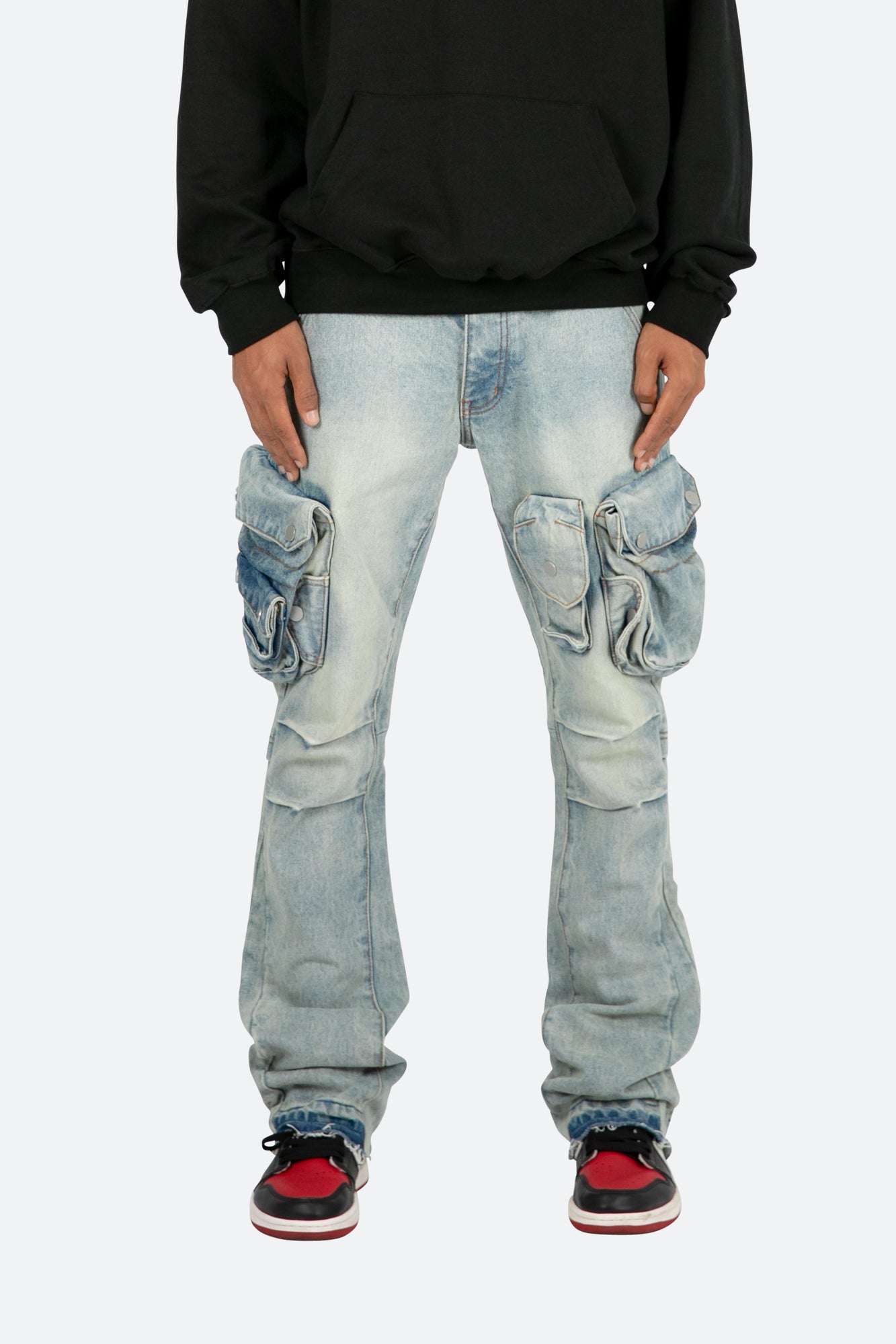 B480 Cargo Flare Denim | Vintage Blue