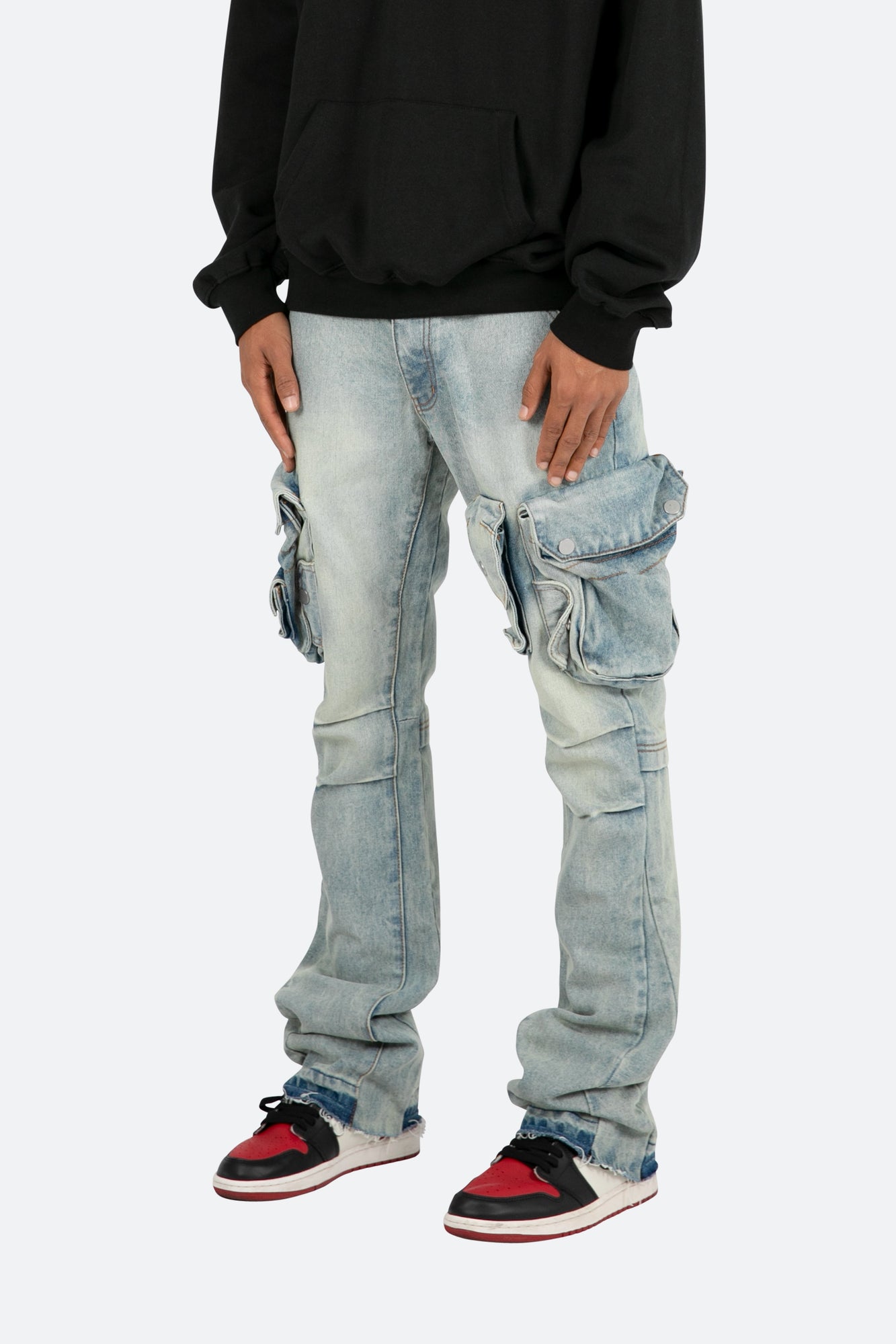 B480 Cargo Flare Denim | Vintage Blue
