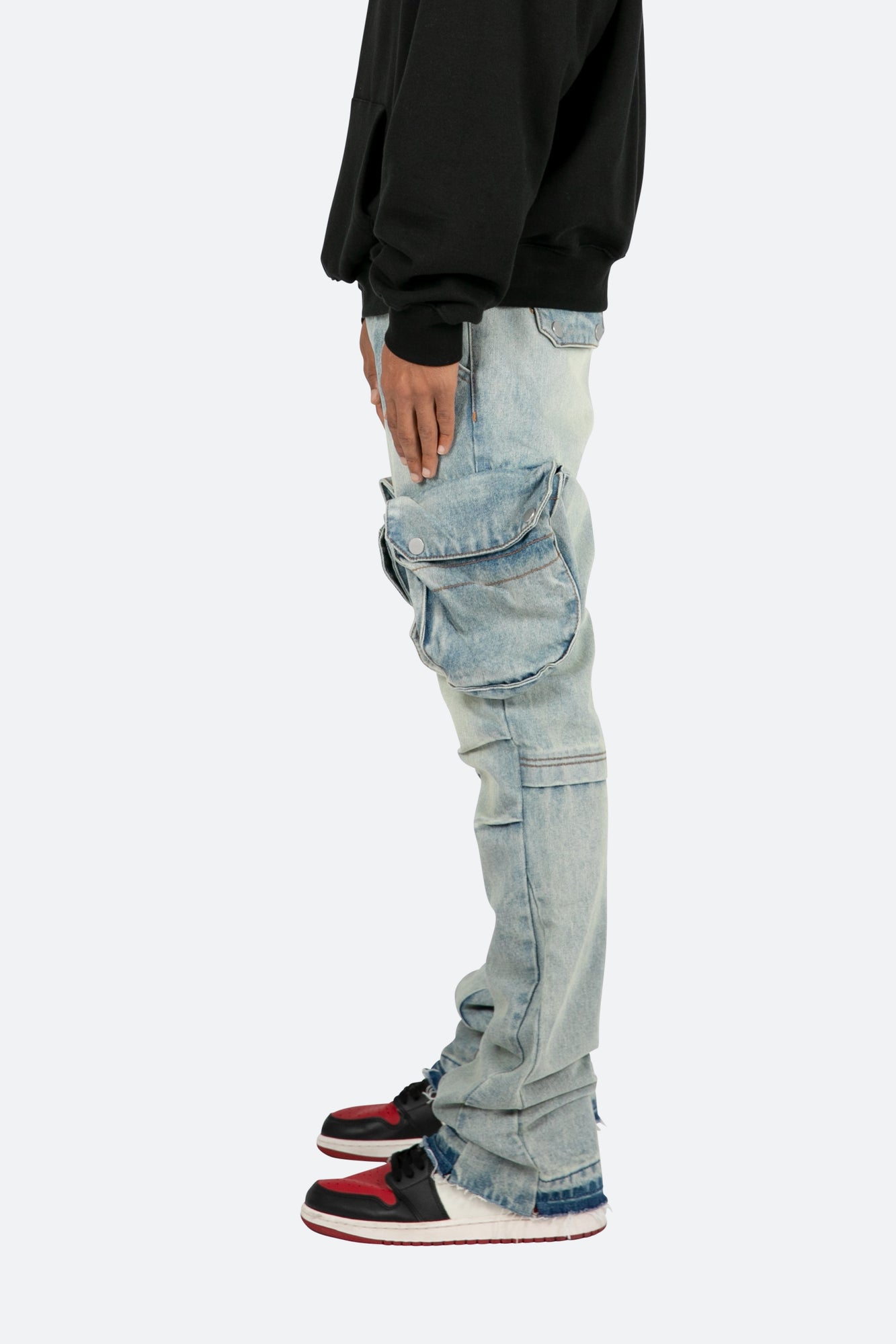 B480 Cargo Flare Denim | Vintage Blue