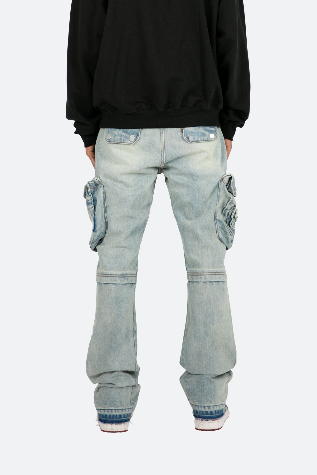 B480 Cargo Flare Denim | Vintage Blue