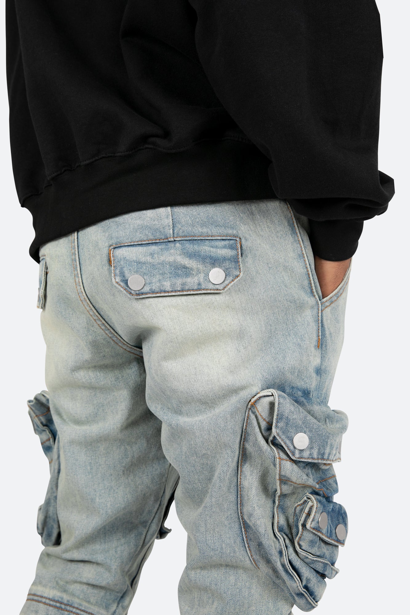 B480 Cargo Flare Denim | Vintage Blue