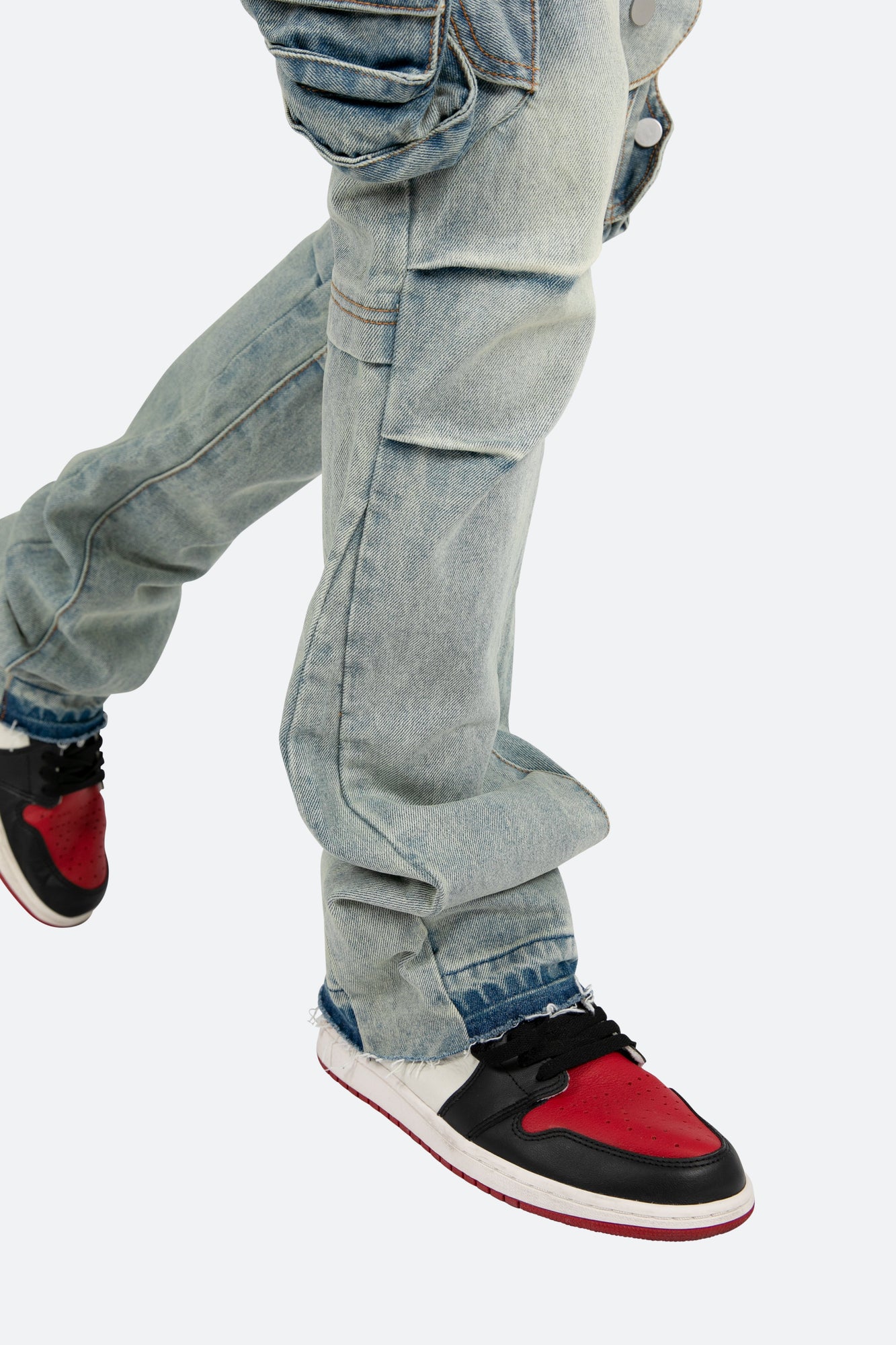 B480 Cargo Flare Denim | Vintage Blue