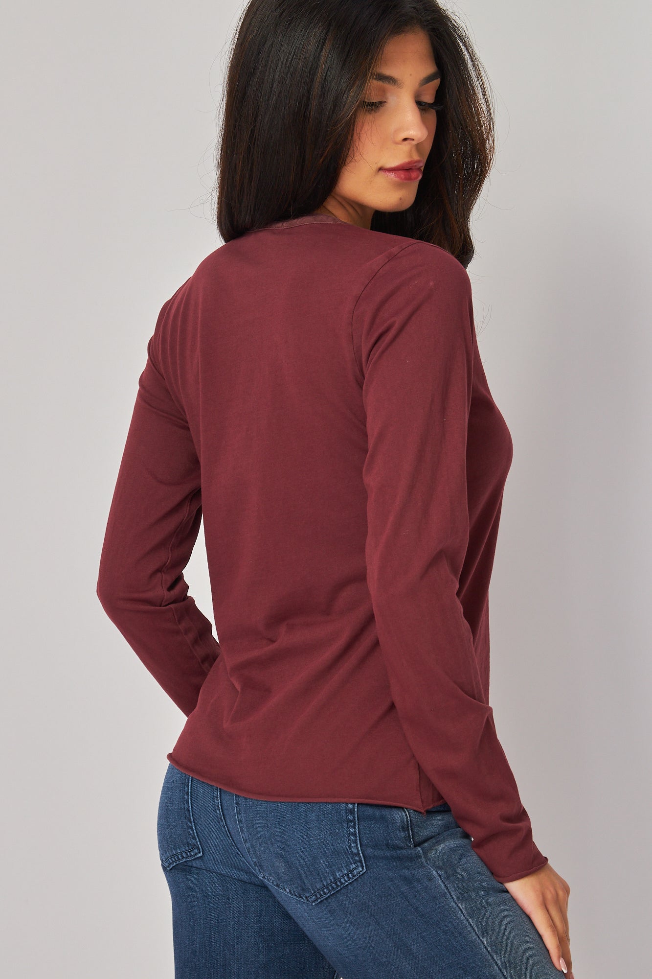 Long Sleeve Henley - Wildberry