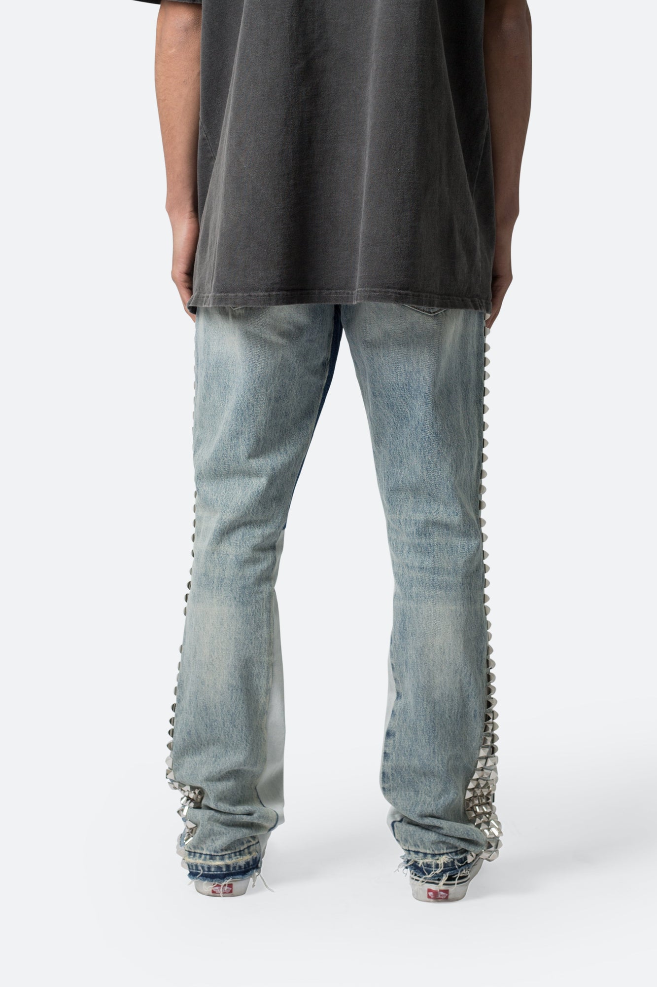 B572 Studded Flare Denim | Blue