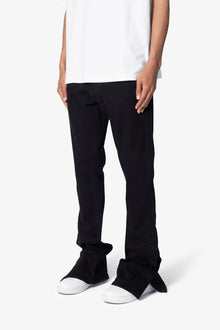 B583 Stretch Snap Flare Denim | Black