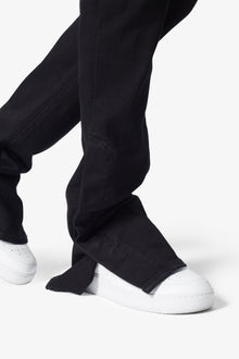 B583 Stretch Snap Flare Denim | Black