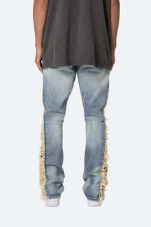 B586 Distressed Flare Denim | Blue