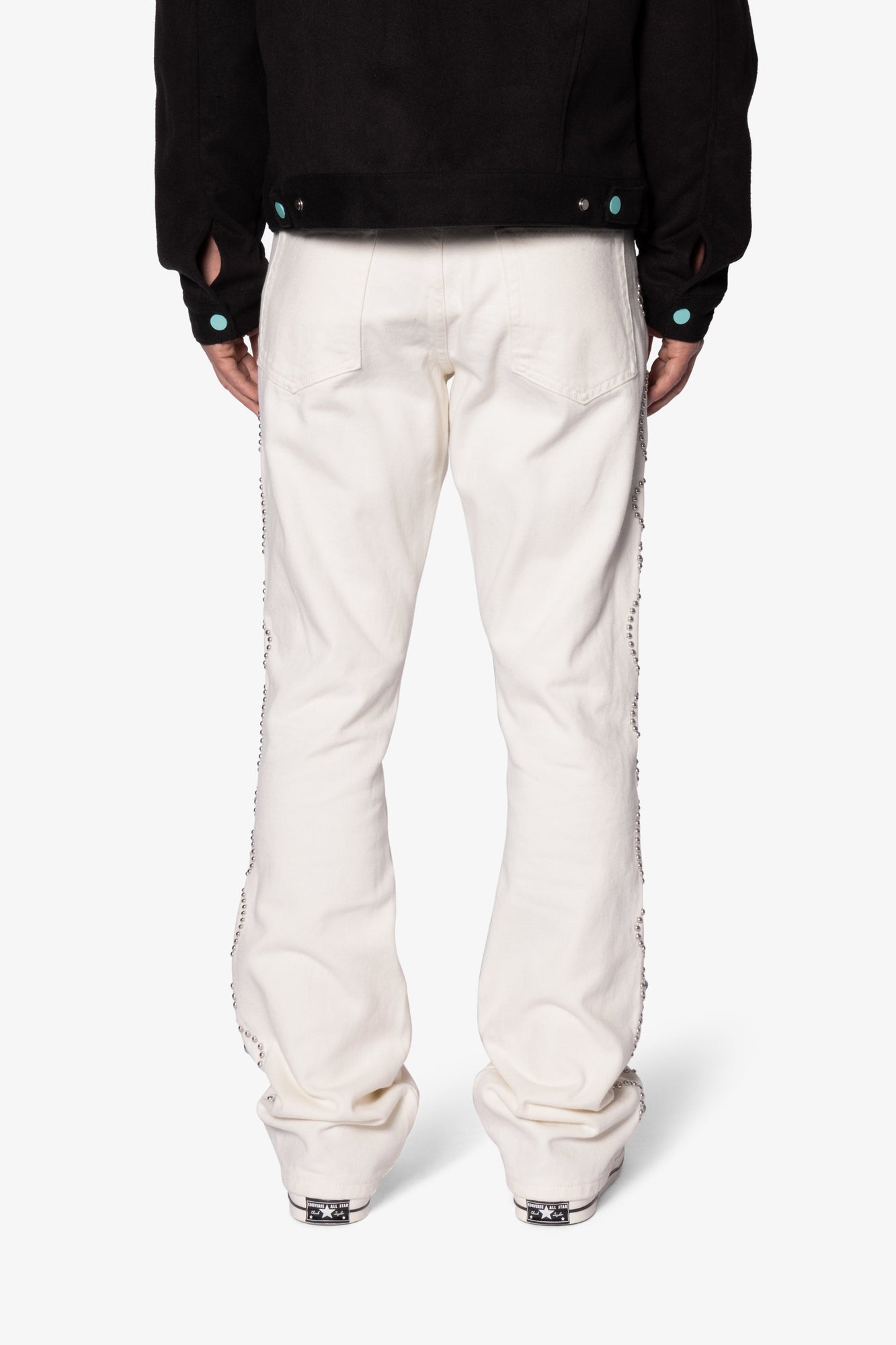 B660 Paisley Stud Flare Pants | Ivory