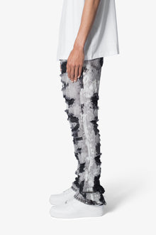 B668 Distressed Flare Denim | Light Grey