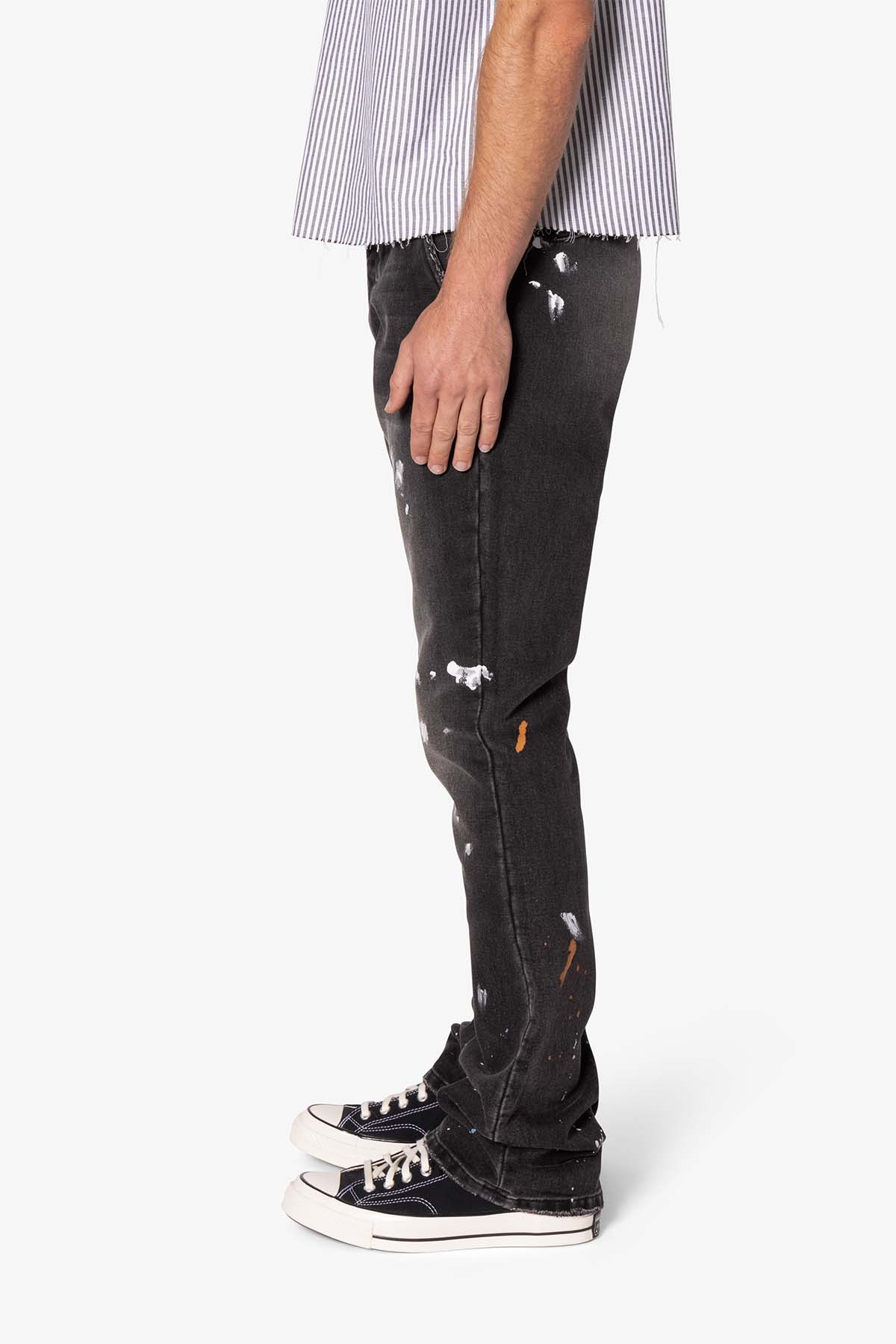 B679 Worn In Painted Pants | Washed Black