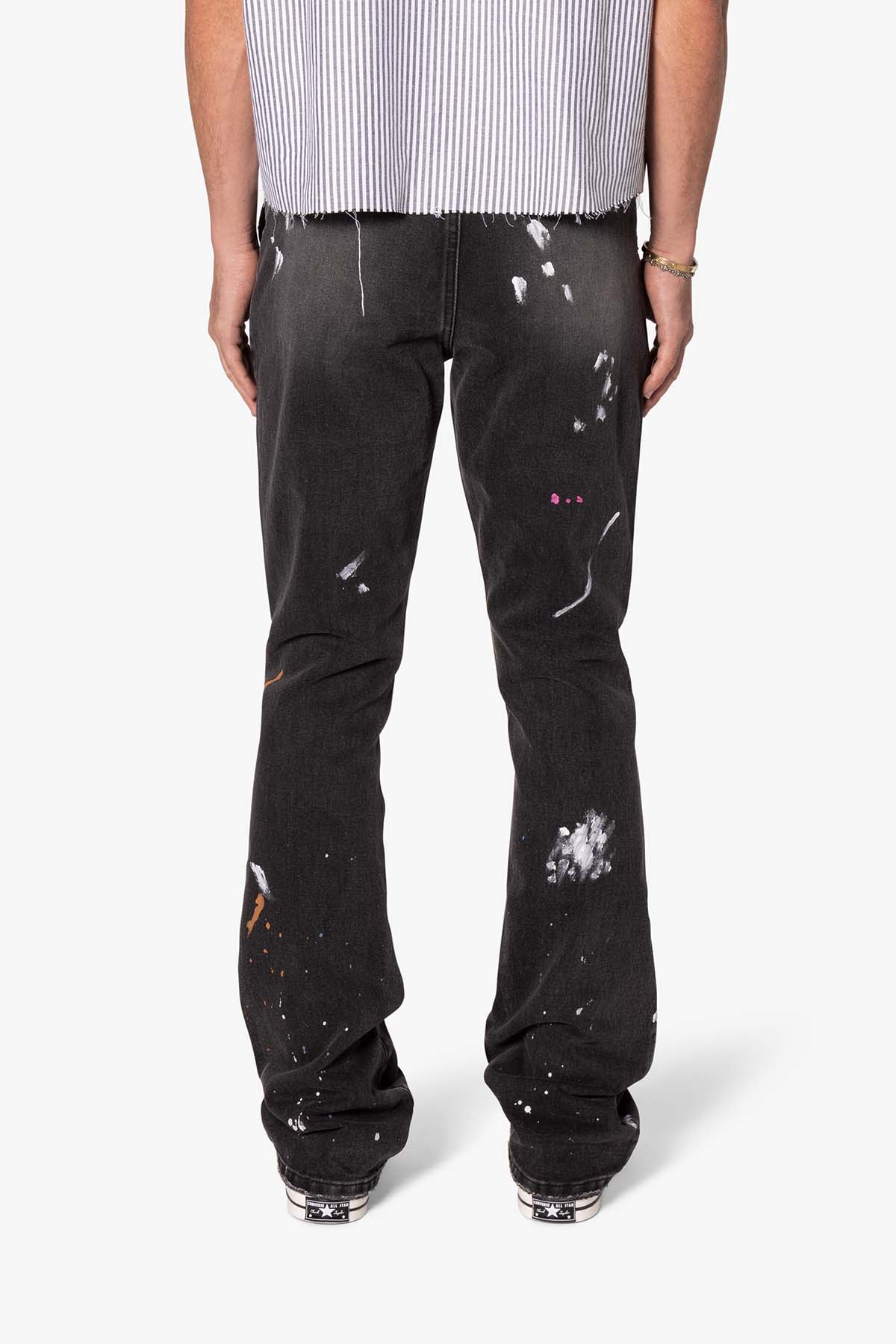 B679 Worn In Painted Pants | Washed Black
