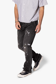 B679 Worn In Painted Pants | Washed Black