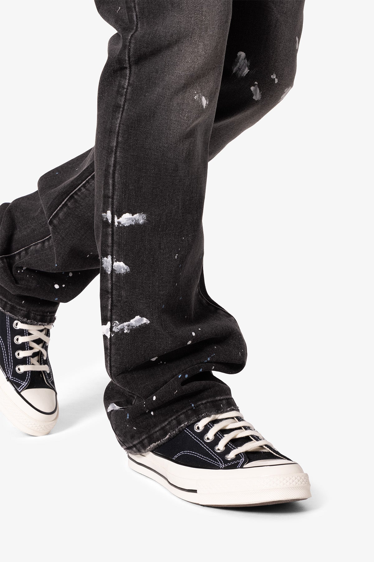 B679 Worn In Painted Pants | Washed Black