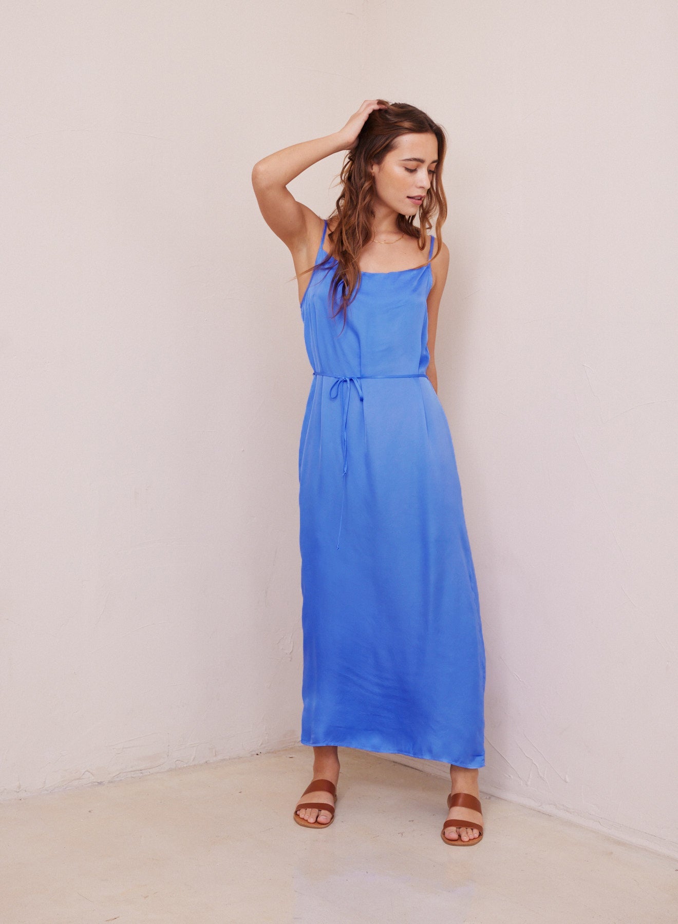 Cowl Neck Maxi Dress | Bahama Blue