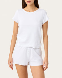 Womens | Baby Jean Tee | Chalk Pointelle