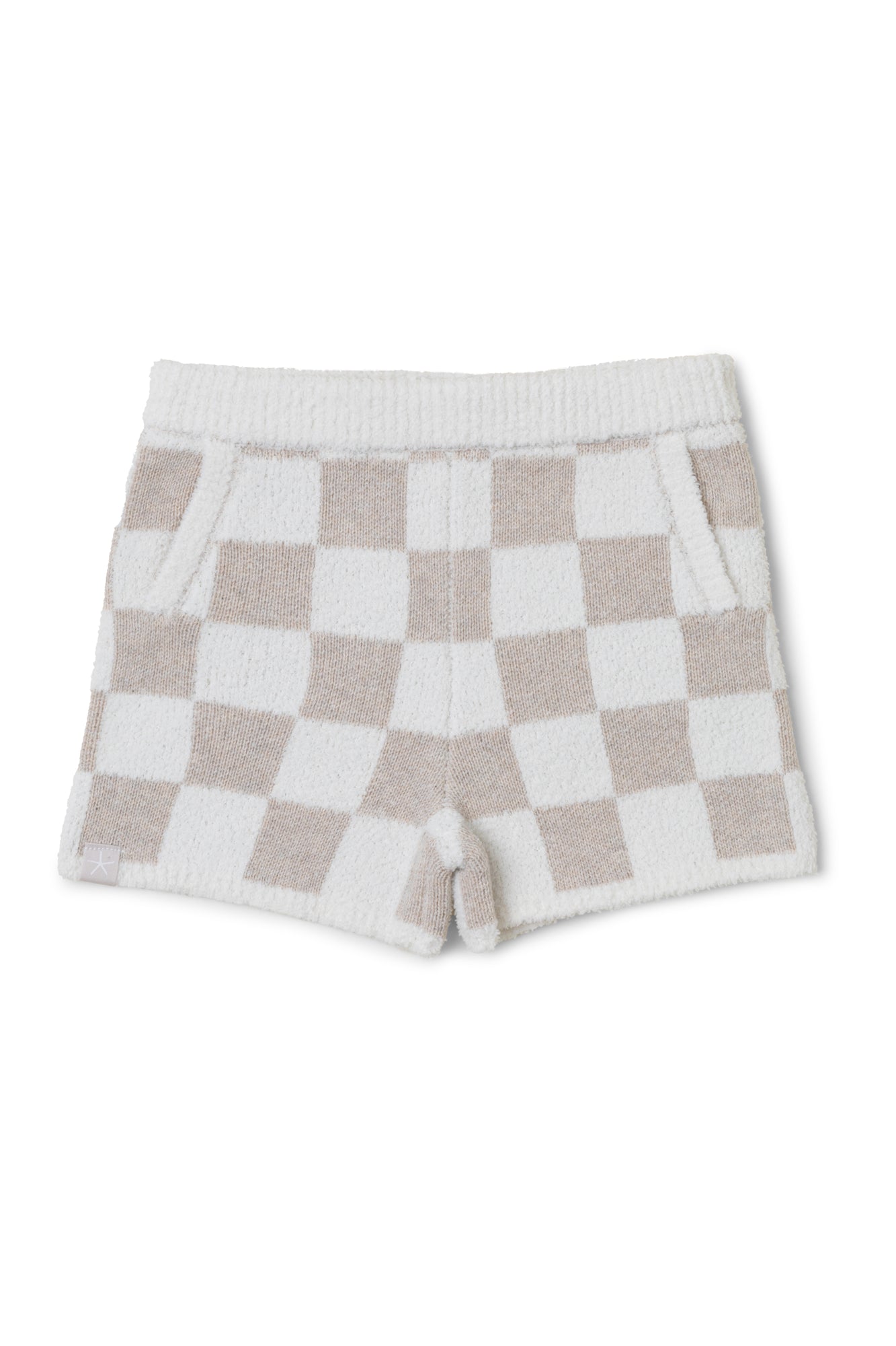 Toddler | CozyChic Cotton Checkered Short | Oatmeal/Cream