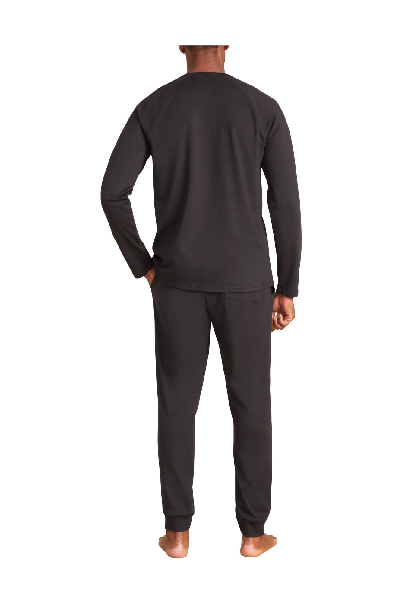 Mens | Malibu Collection Pima Jersey Long Sleeve Henley | Black