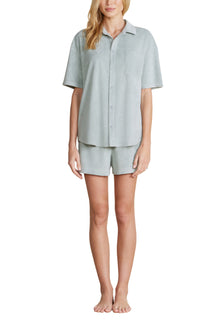 Womens | CozyTerry Button Down Shirt | Beach Glass