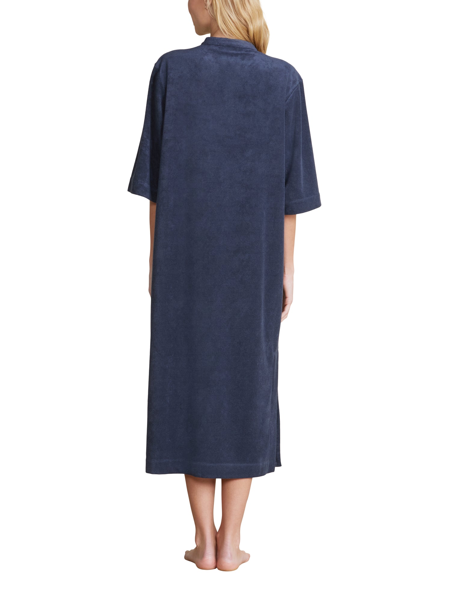 Womens | CozyTerry Placket Caftan | Indigo