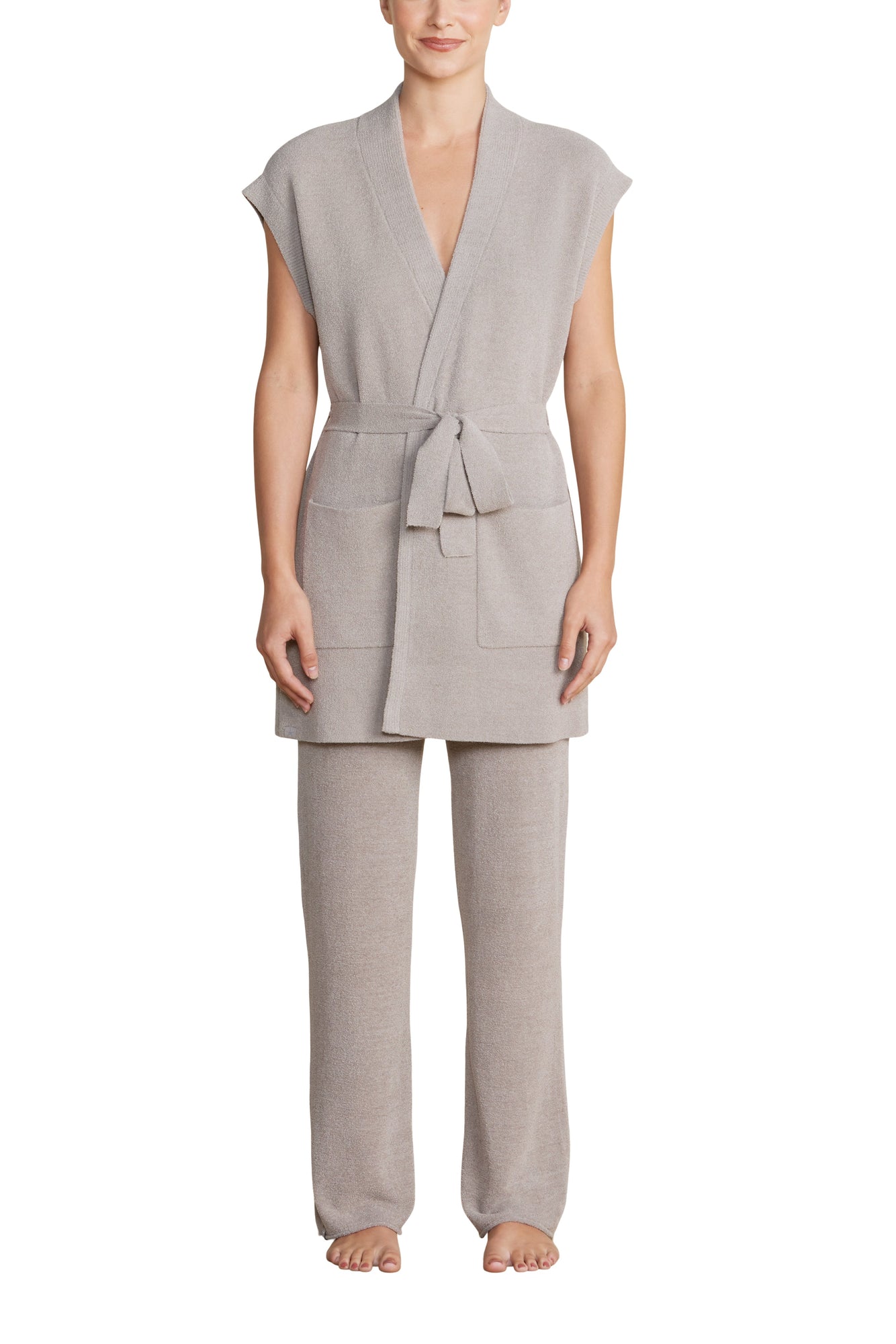 Womens | CozyChic Ultra Lite Waist Tie Vest | Pewter