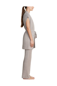 Womens | Cozychic Ultra Lite Waist Tie Vest | Pewter