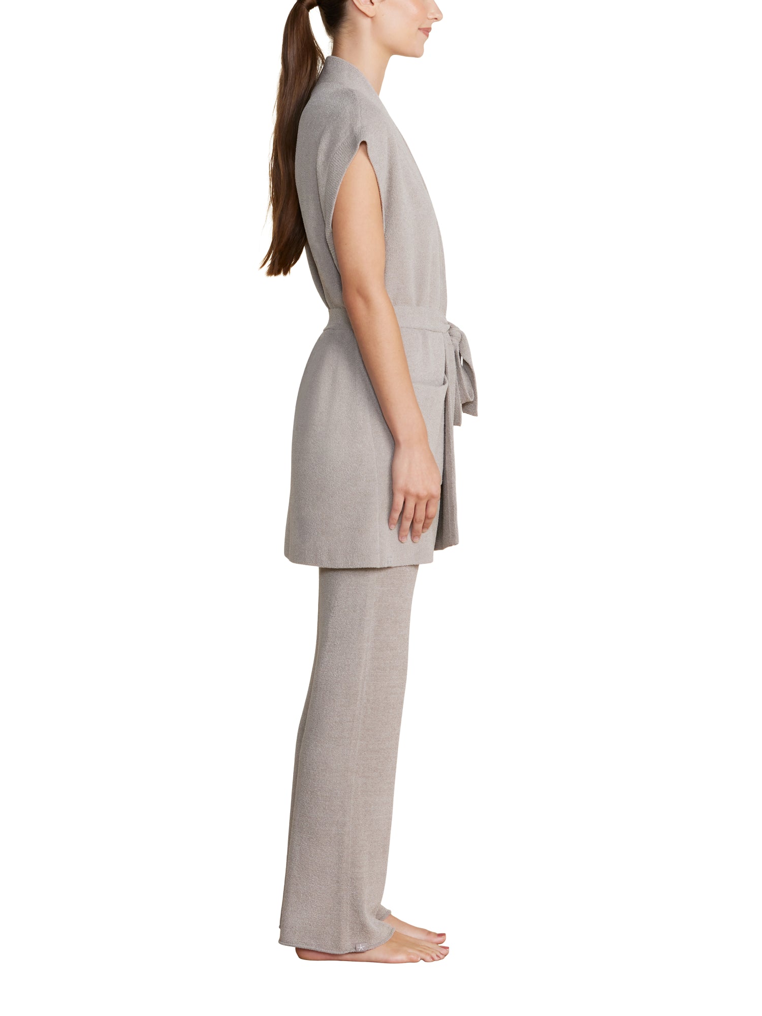 Womens | CozyChic Ultra Lite Waist Tie Vest | Pewter