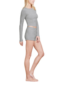 Womens | Malibu Collection Ultra Soft Rib Boxer Short | Heather Gray