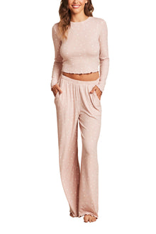 Womens | Ultra Soft Rib Lettuce Hem Long Sleeve Shirt | Dusty Rose/Pearl
