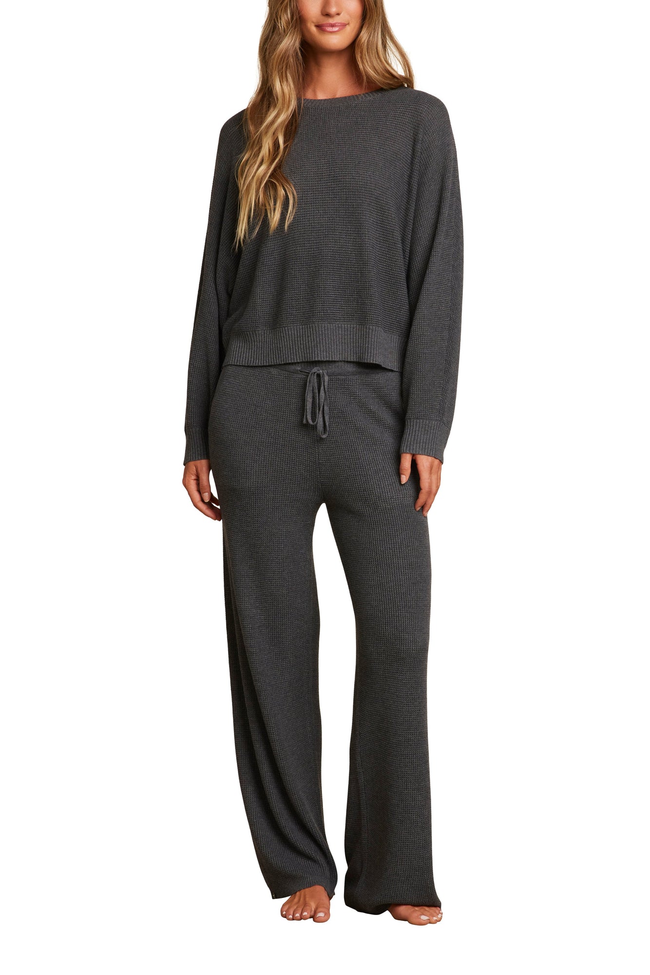 Womens | Luxeblend Waffle Knit Pullover | Anchor