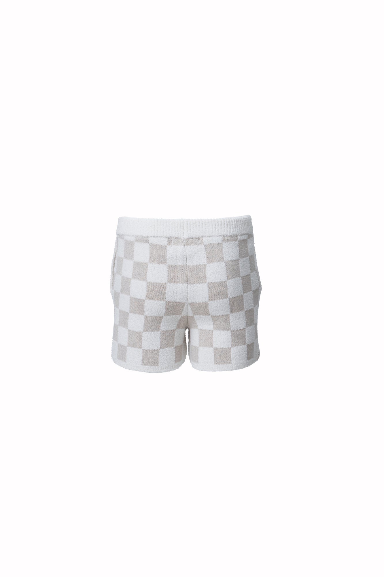 Youth | CozyChic Cotton Checkered Short | Oatmeal/Cream