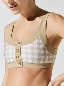 Isle Top | Taupe Houndstooth