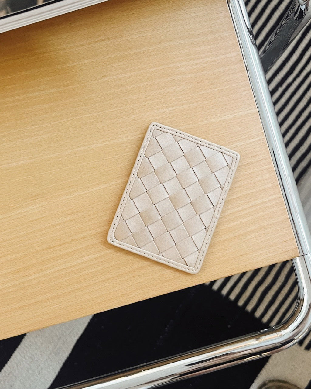Nico Card Case - Carre Weave | Cream