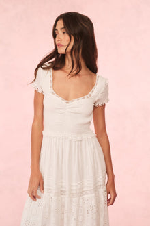 Bisolet Eyelet Lace Maxi Dress | Optic White