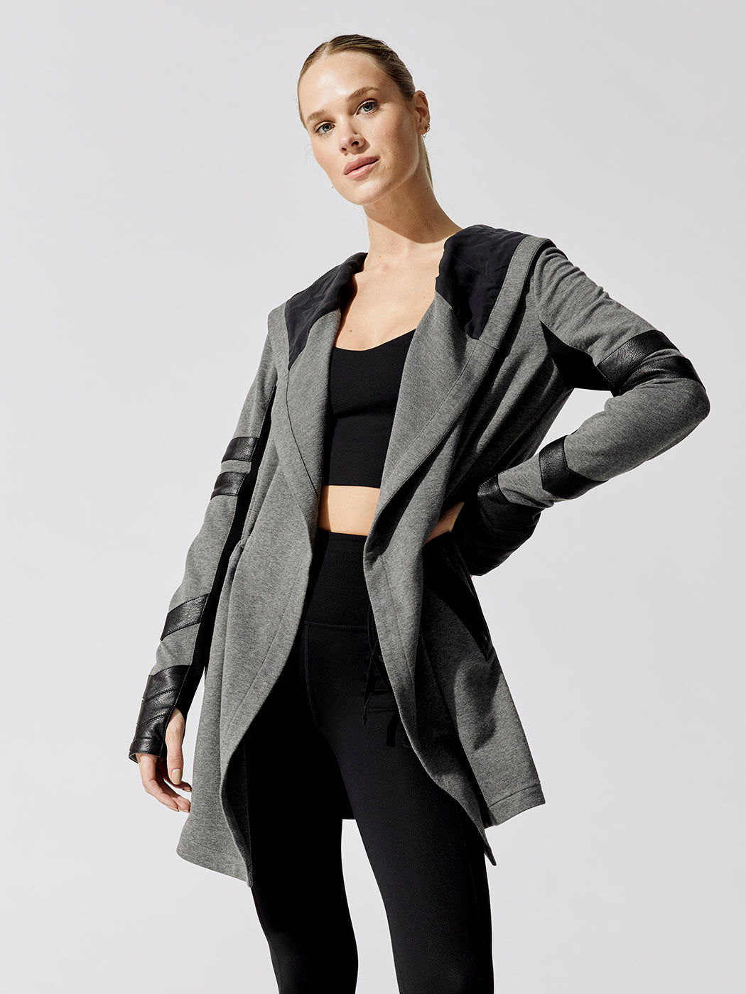 Blanc Noir | Maitri Traveler Jacket | Charcoal Heather-Black