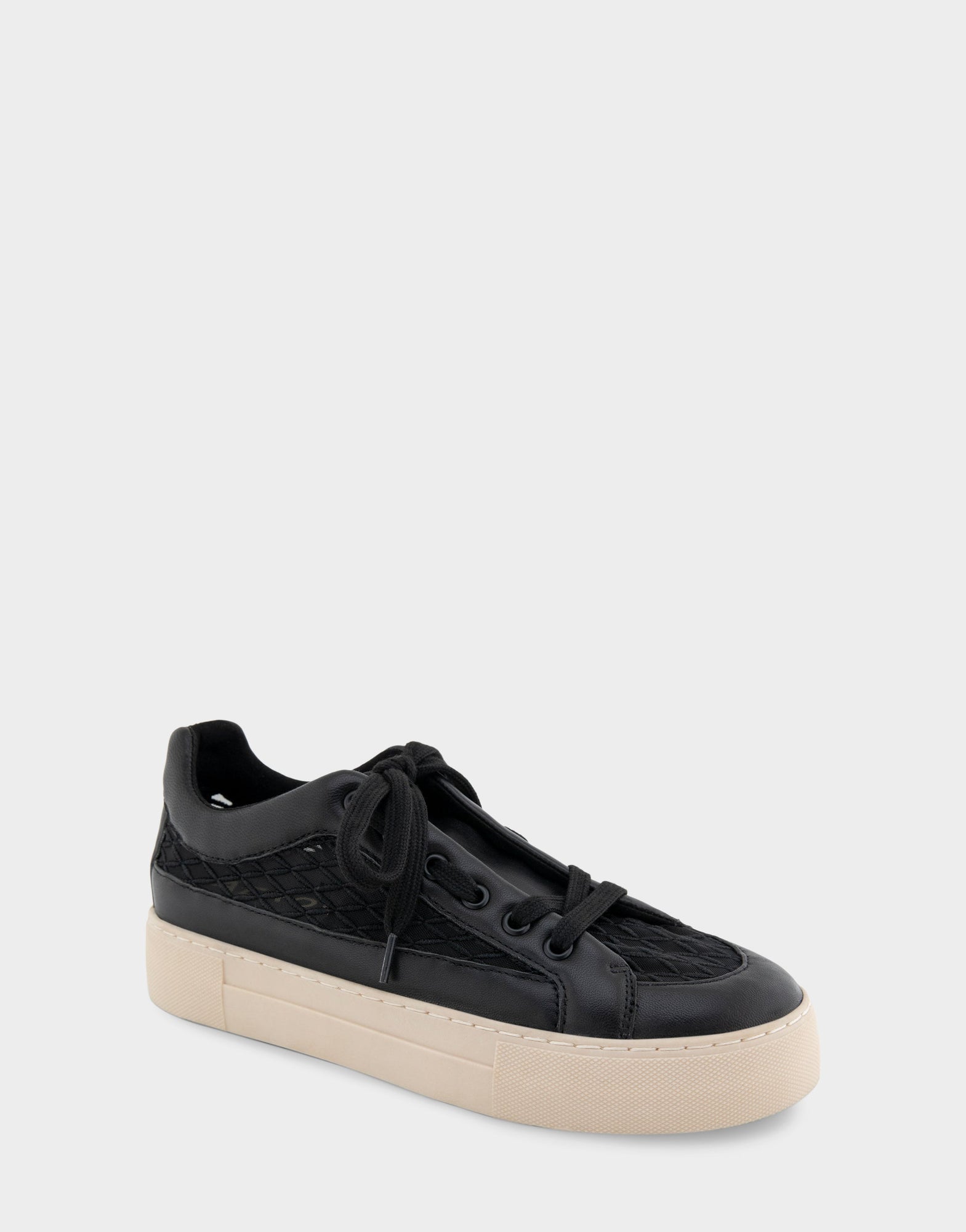 Bo Sneaker | Black Embroidered Mesh Fabric