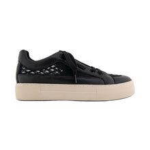 Bo Sneaker | Black Embroidered Mesh Fabric