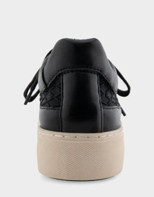 Bo Sneaker | Black Embroidered Mesh Fabric