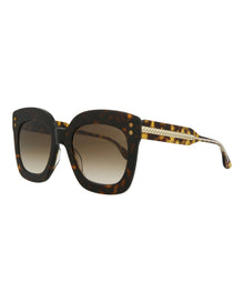 Bottega Veneta | Women | Square Acetate Sunglasses | Havana