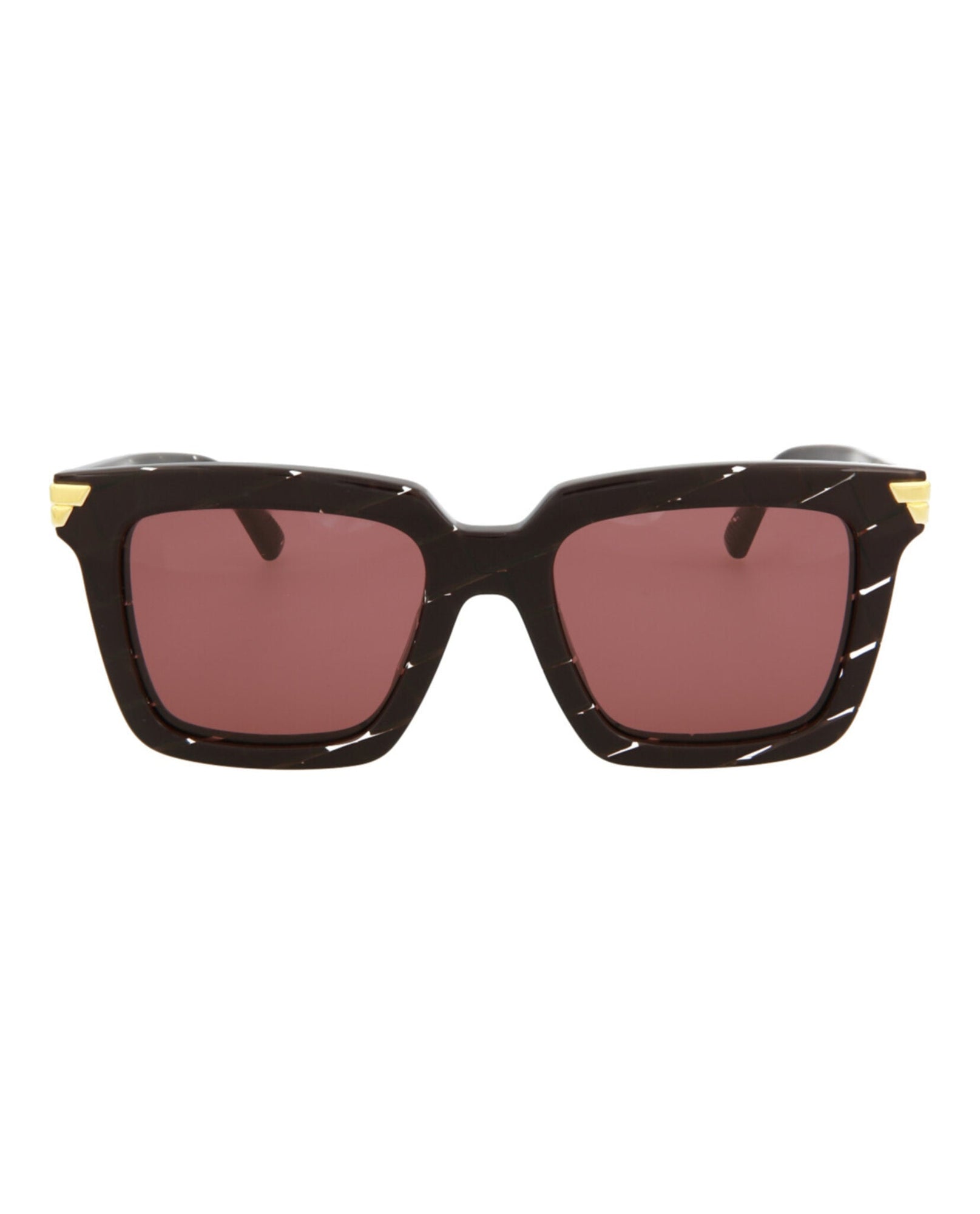Bottega Veneta | Women | Rectangle Acetate Sunglasses | Burgundy