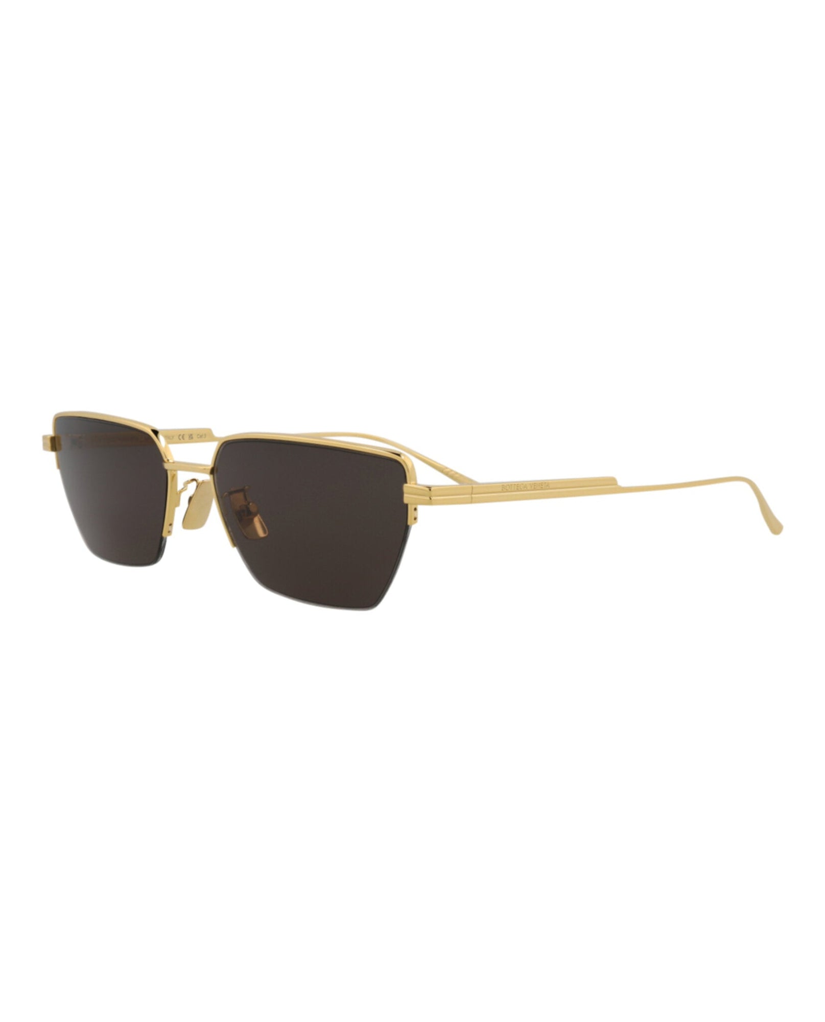 Bottega Veneta | Unisex | Square Metal Sunglasses | Gold
