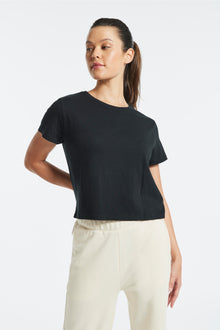 Wesley | Bowery Boxy Weekend Cotton Tee | Black