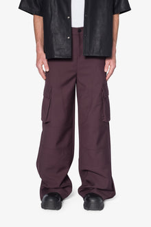 Baggy Cargo Trouser Pants | Burgundy