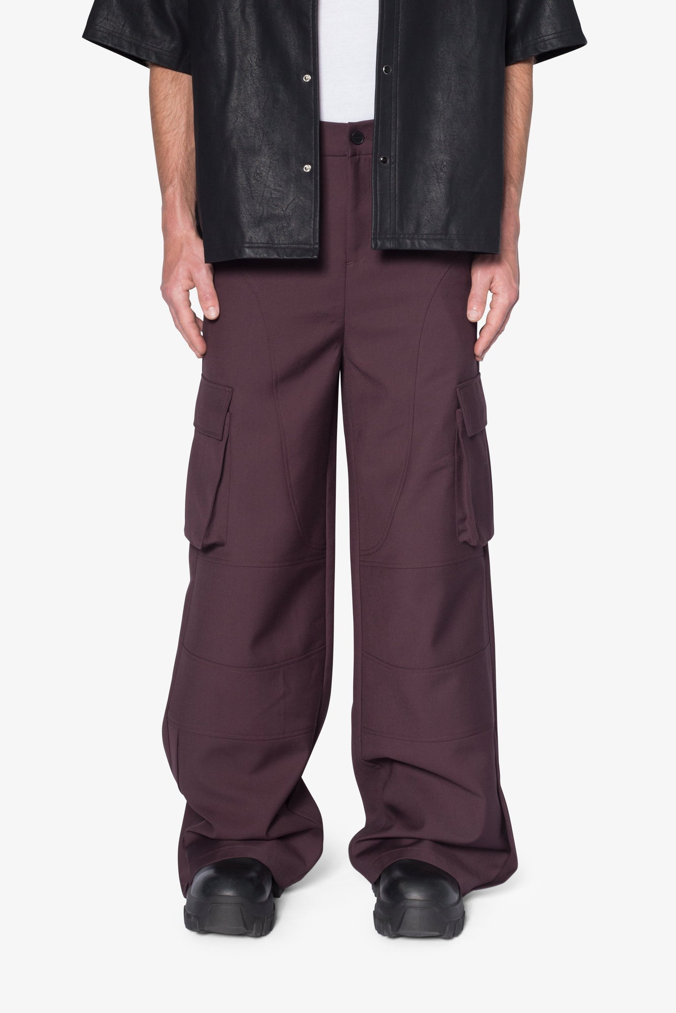 Baggy Cargo Trouser Pants | Burgundy