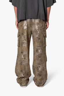 Baggy Dual Tone Sueded Cargo Pants | Olive